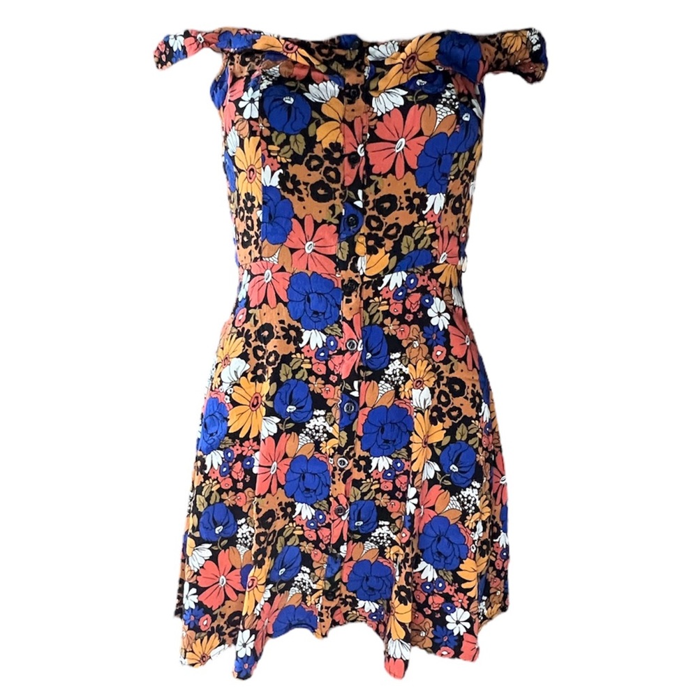 Forever 21 - Off the shoulder Floral Print Mini Dress (fall colors) - Med